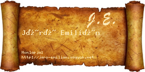 Járó Emilián névjegykártya